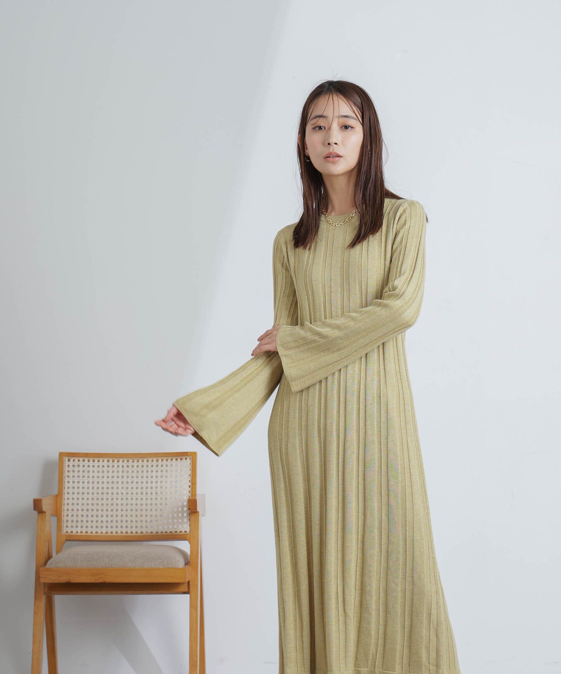 nano･universe「ワイドリブラメニットワンピース」|ワンピース|