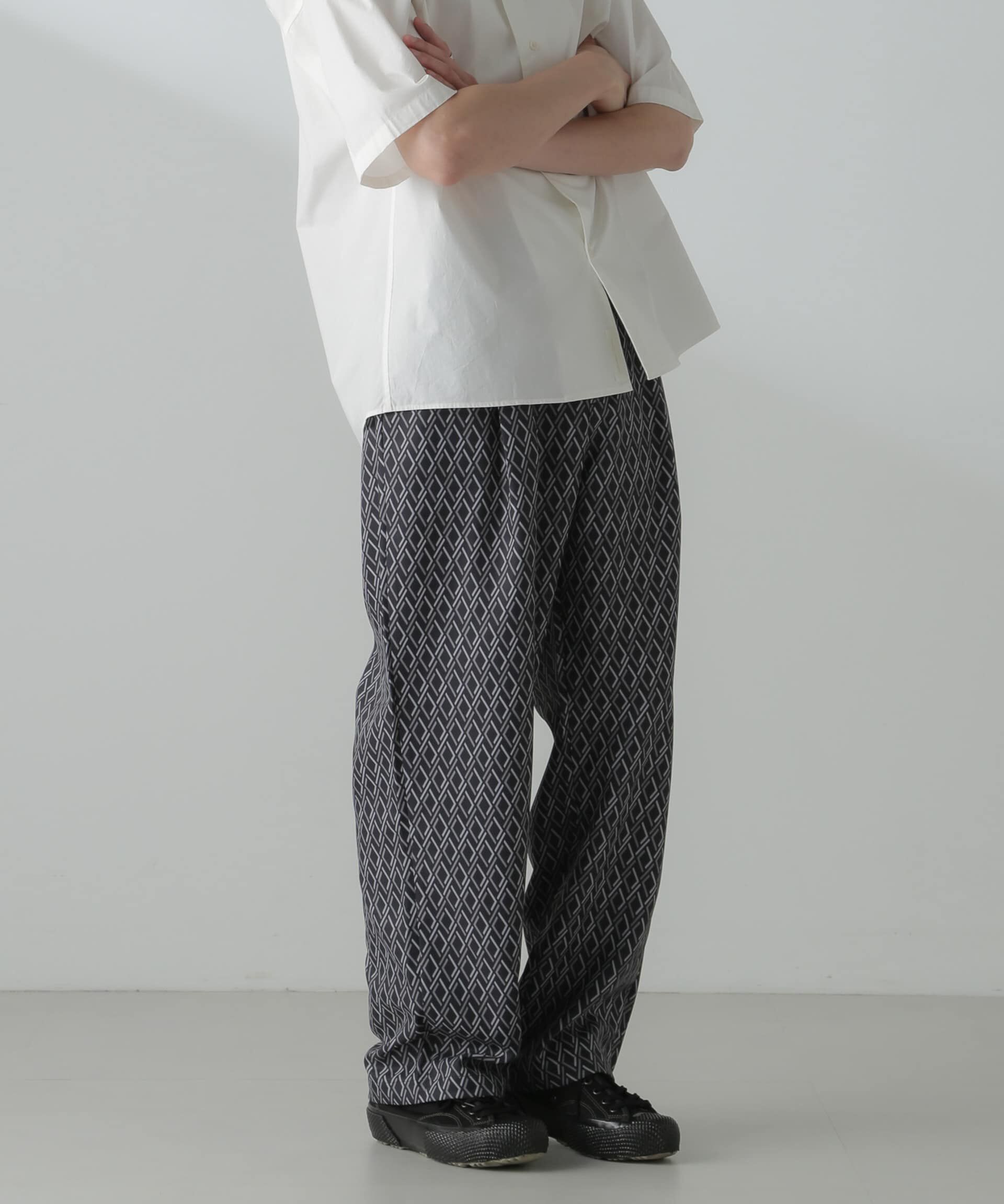 nano･universe「パターンイージーワイドパンツ(セットアップ可)」|チノ|