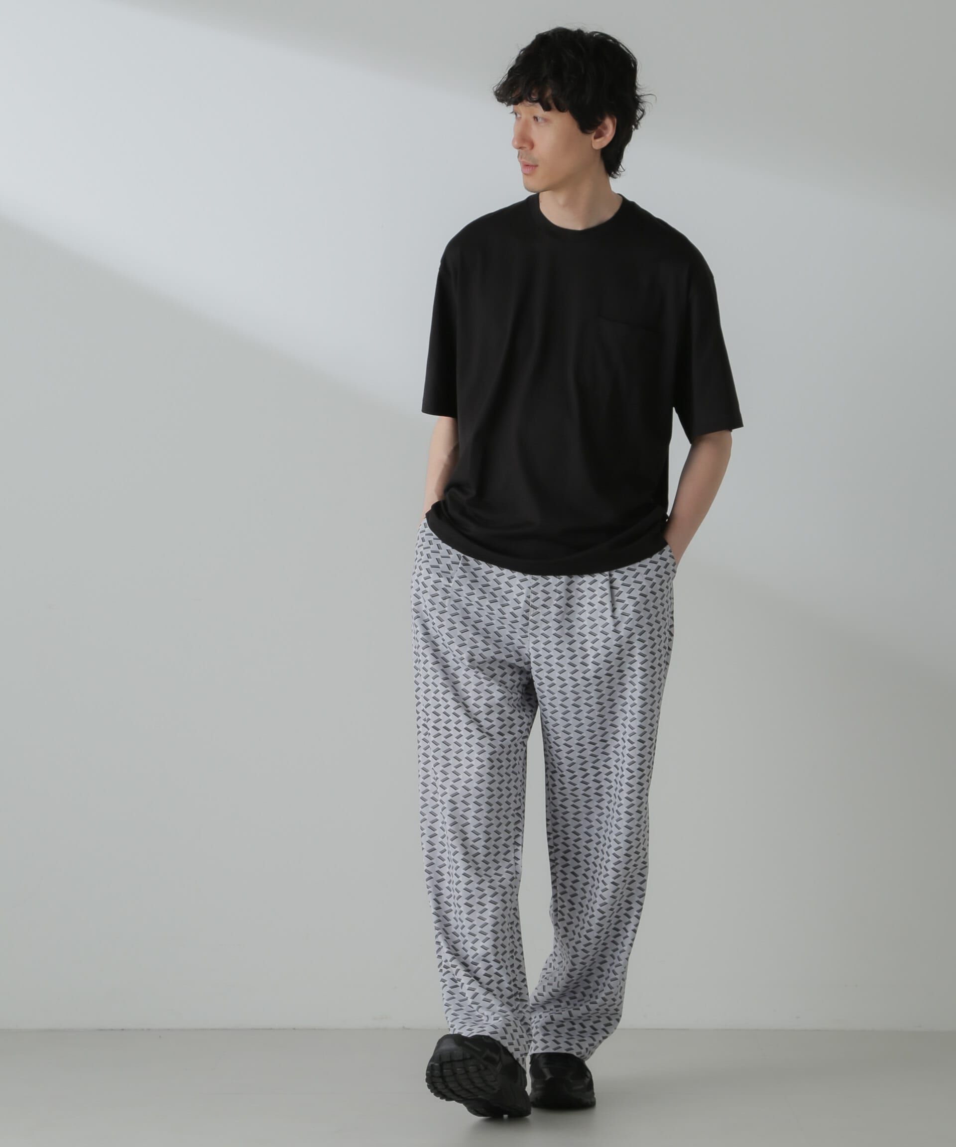 nano･universe「パターンイージーワイドパンツ(セットアップ可)」|チノ|