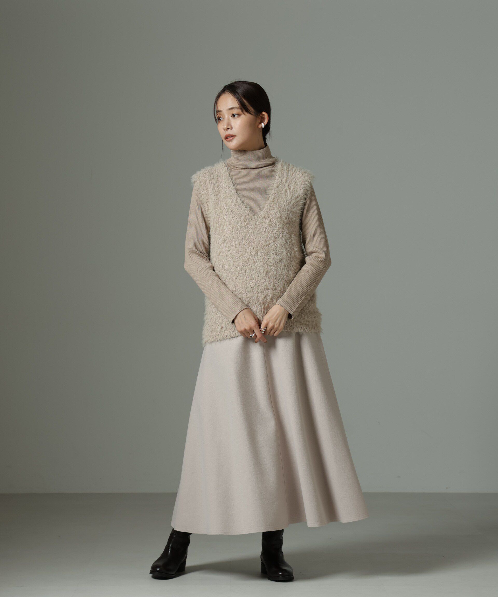 nano･universe「ファンシーシャギーニットベスト」|ニット・セーター|