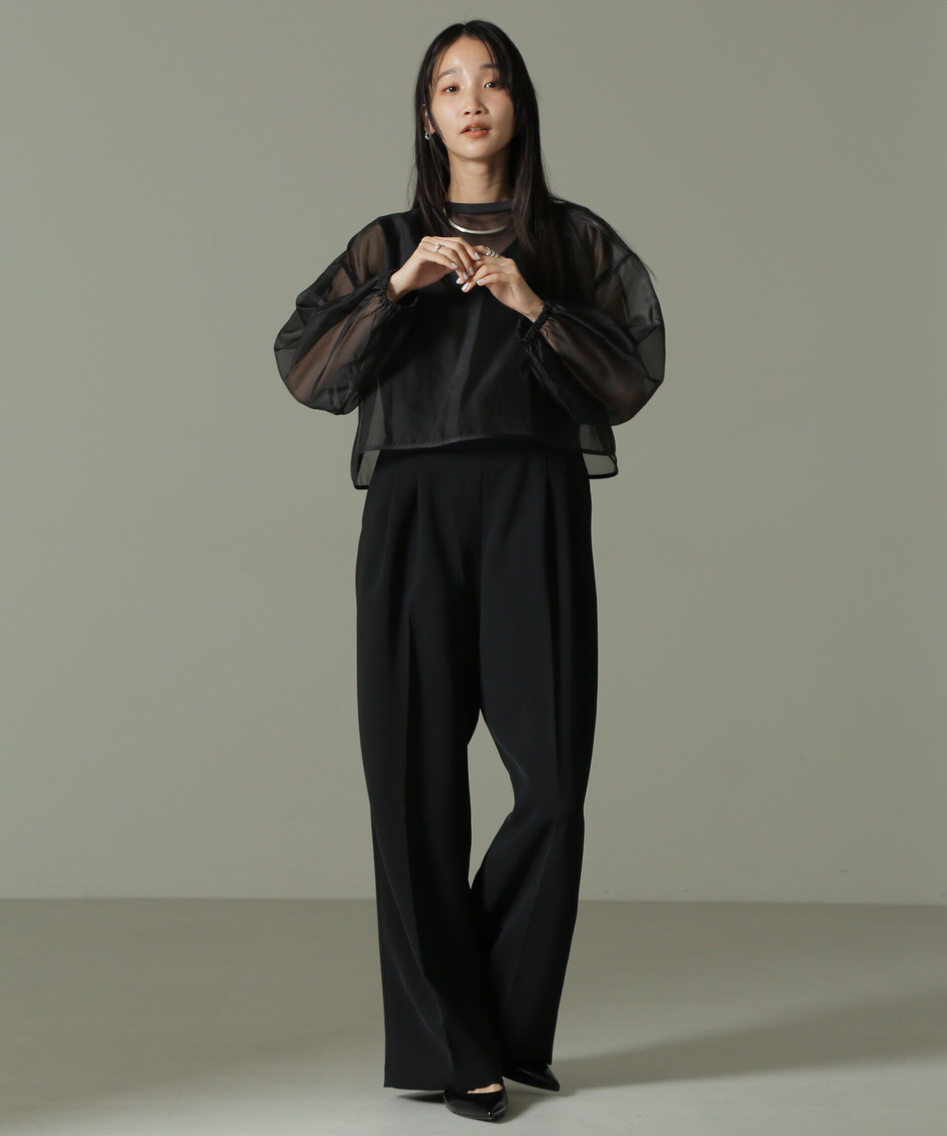 nano･universe「オーガンジーボレロ＆オールインワンセットパンツ」|ワンピース|