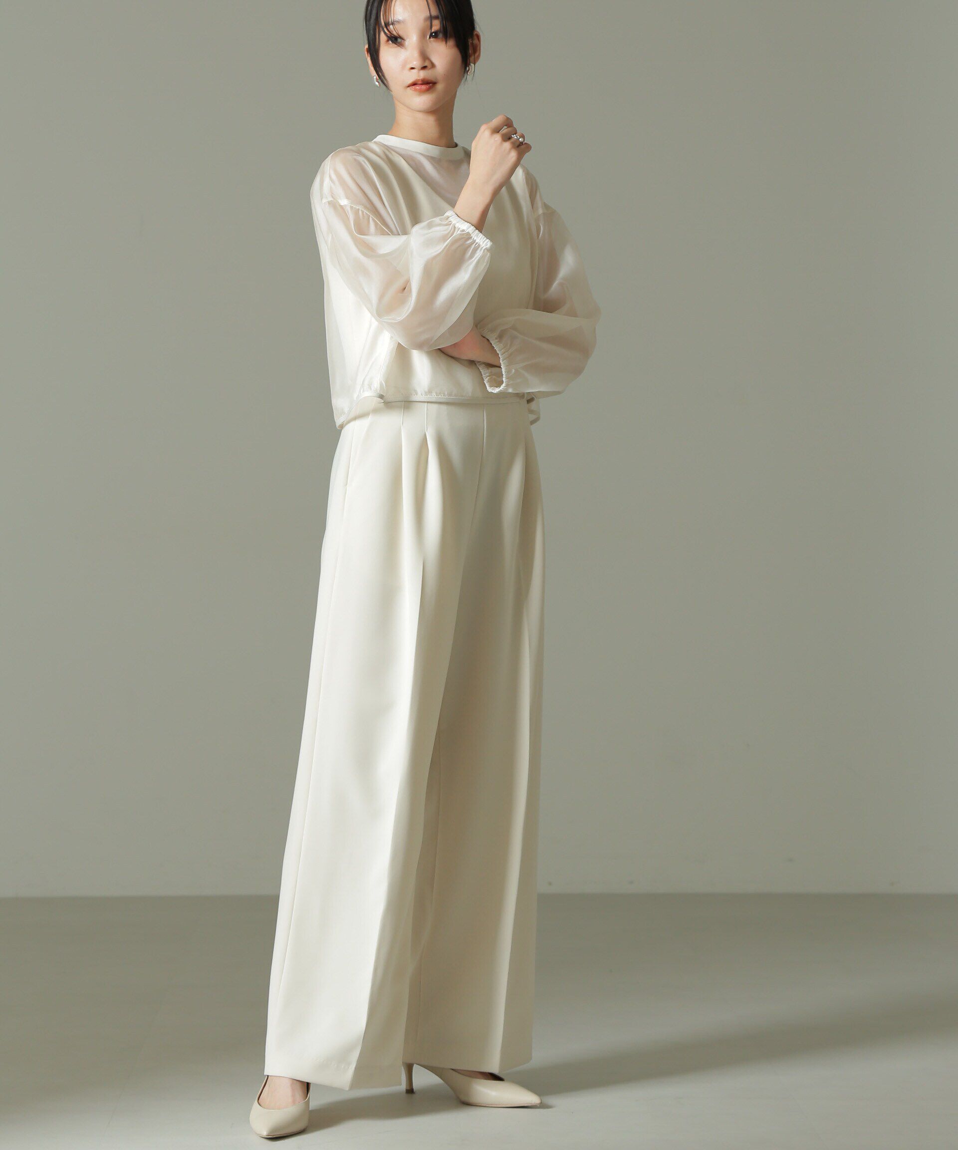 nano･universe「オーガンジーボレロ＆オールインワンセットパンツ」|ワンピース|