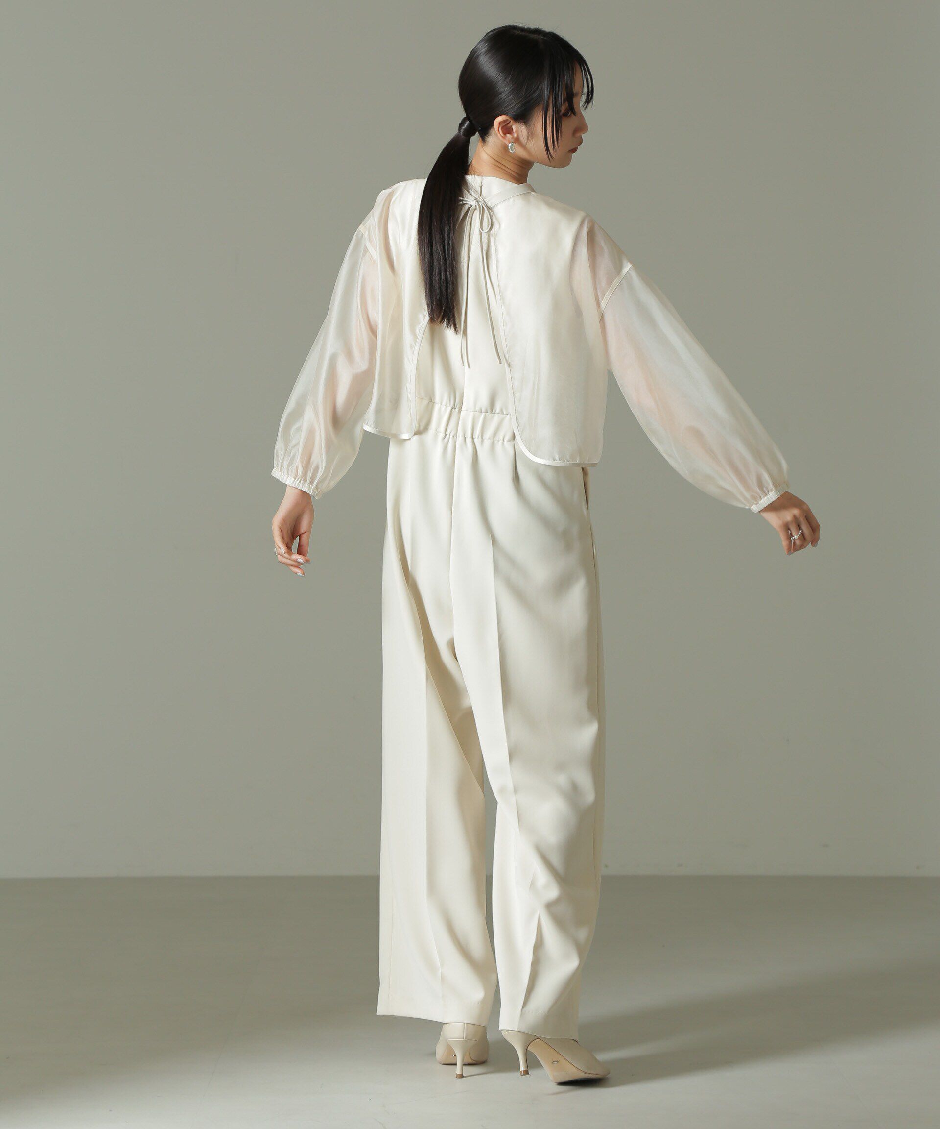 nano･universe「オーガンジーボレロ＆オールインワンセットパンツ」|ワンピース|