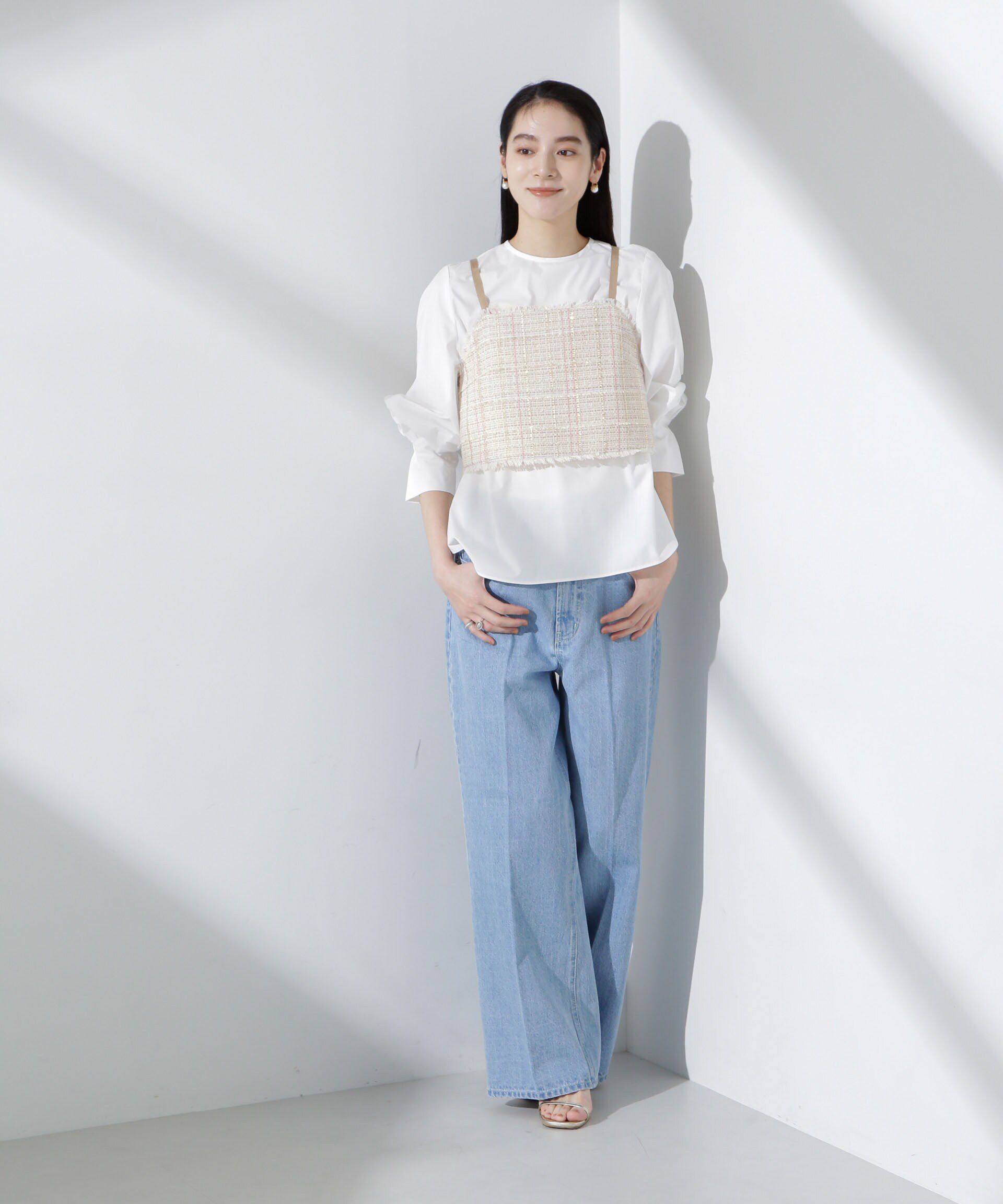 nano･universe「ツィードショートビスチェ」|シャツ・ブラウス|