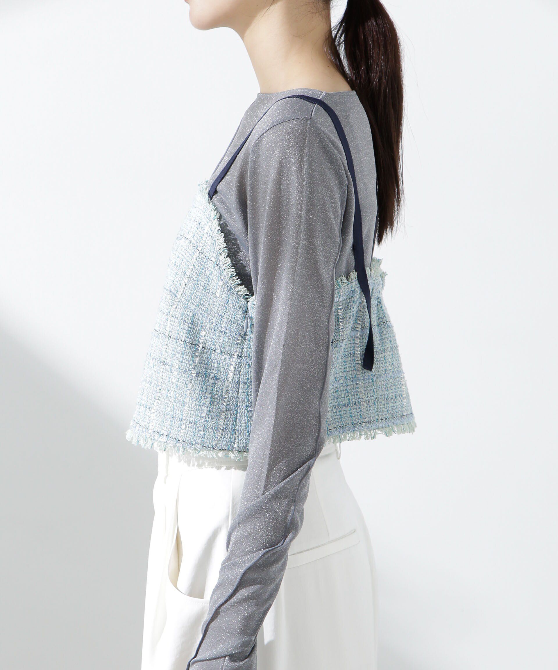 nano･universe「ツィードショートビスチェ」|シャツ・ブラウス|