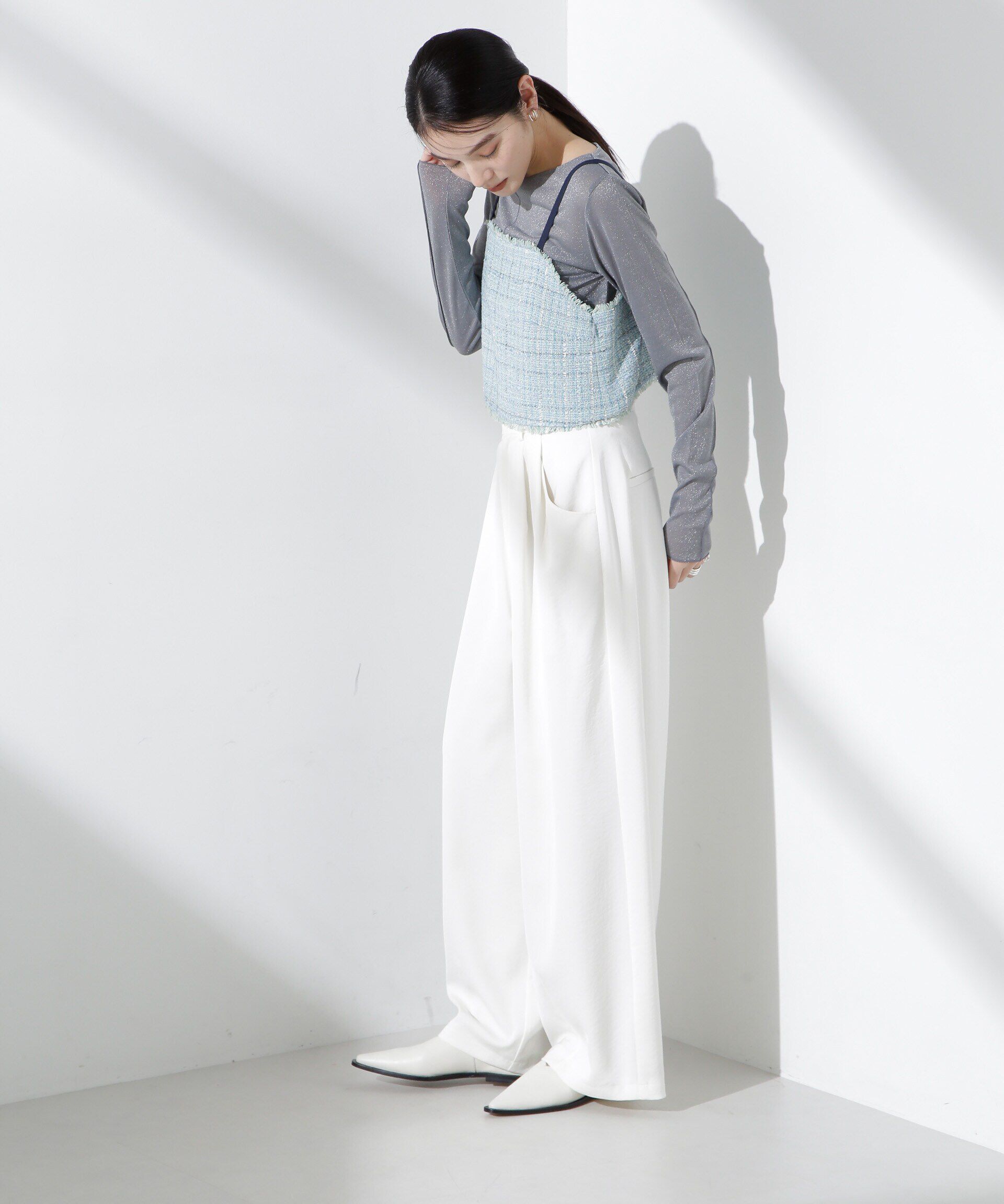 nano･universe「ツィードショートビスチェ」|シャツ・ブラウス|