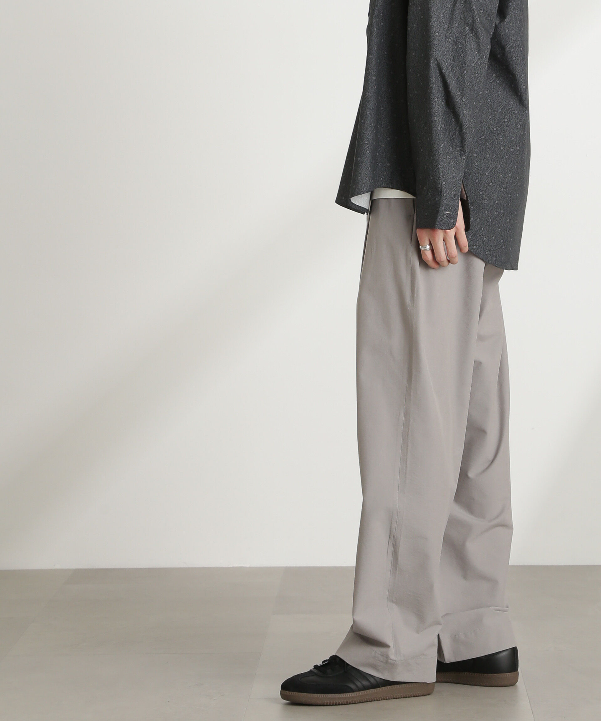 nano･universe「ストレッチワイドイージーパンツ(セットアップ可)」|チノ|