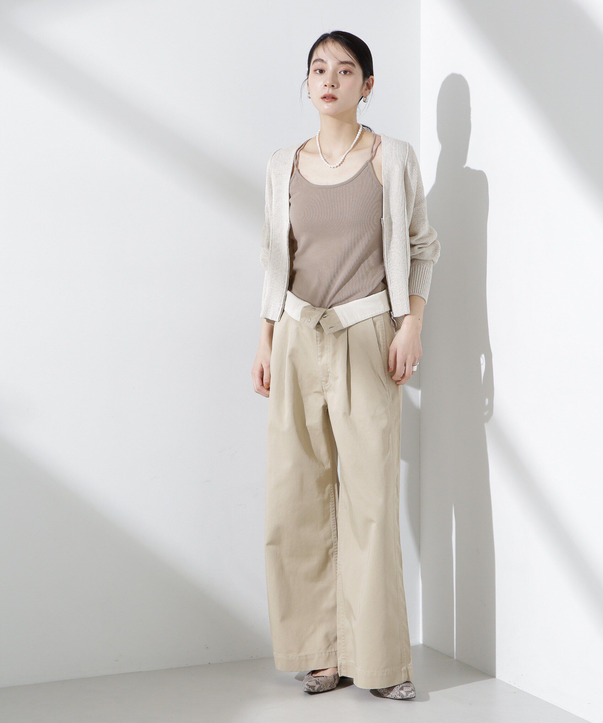 nano･universe「コルセットバギーチノパンツ」|チノ|