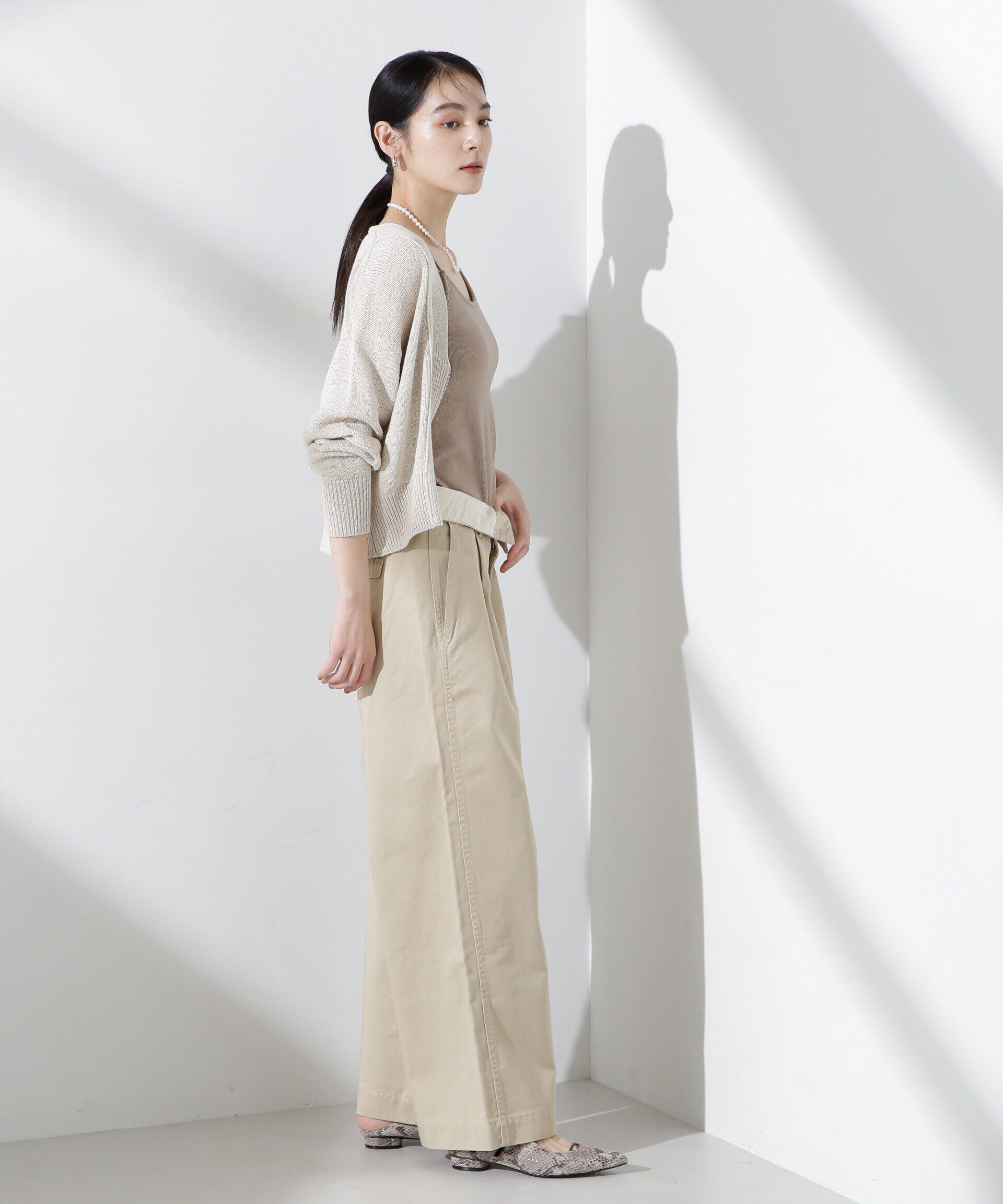 nano･universe「コルセットバギーチノパンツ」|チノ|