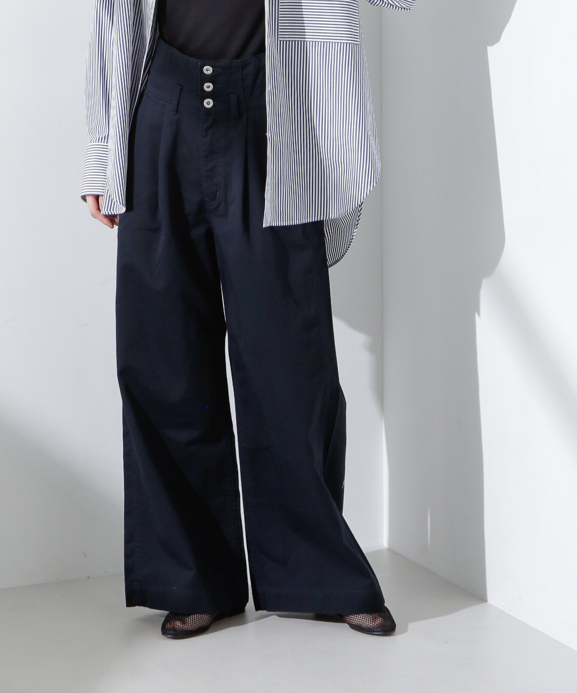 nano･universe「コルセットバギーチノパンツ」|チノ|