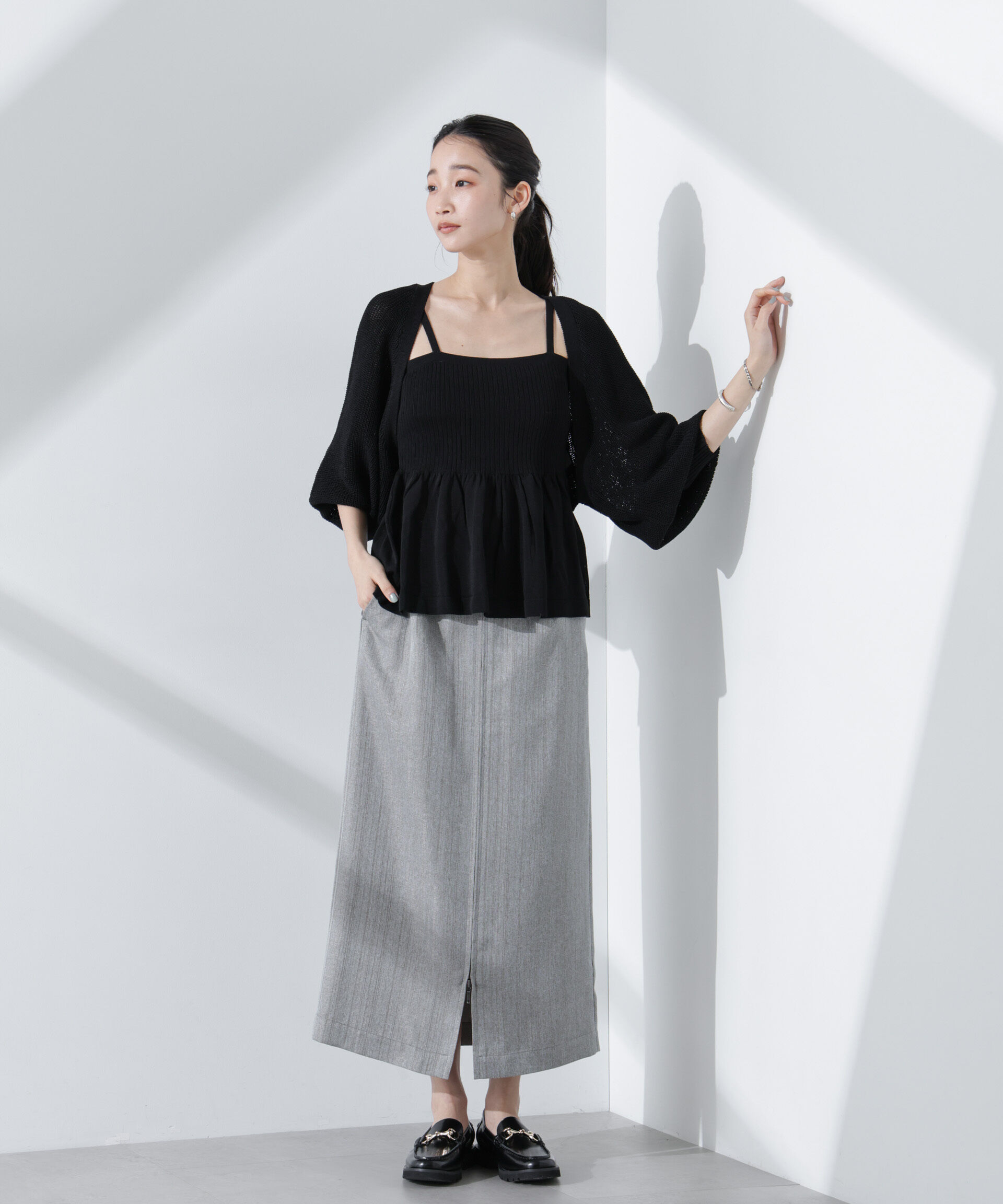 nano･universe「ペプラムキャミソール＋ボレロセット」|ニット・セーター|