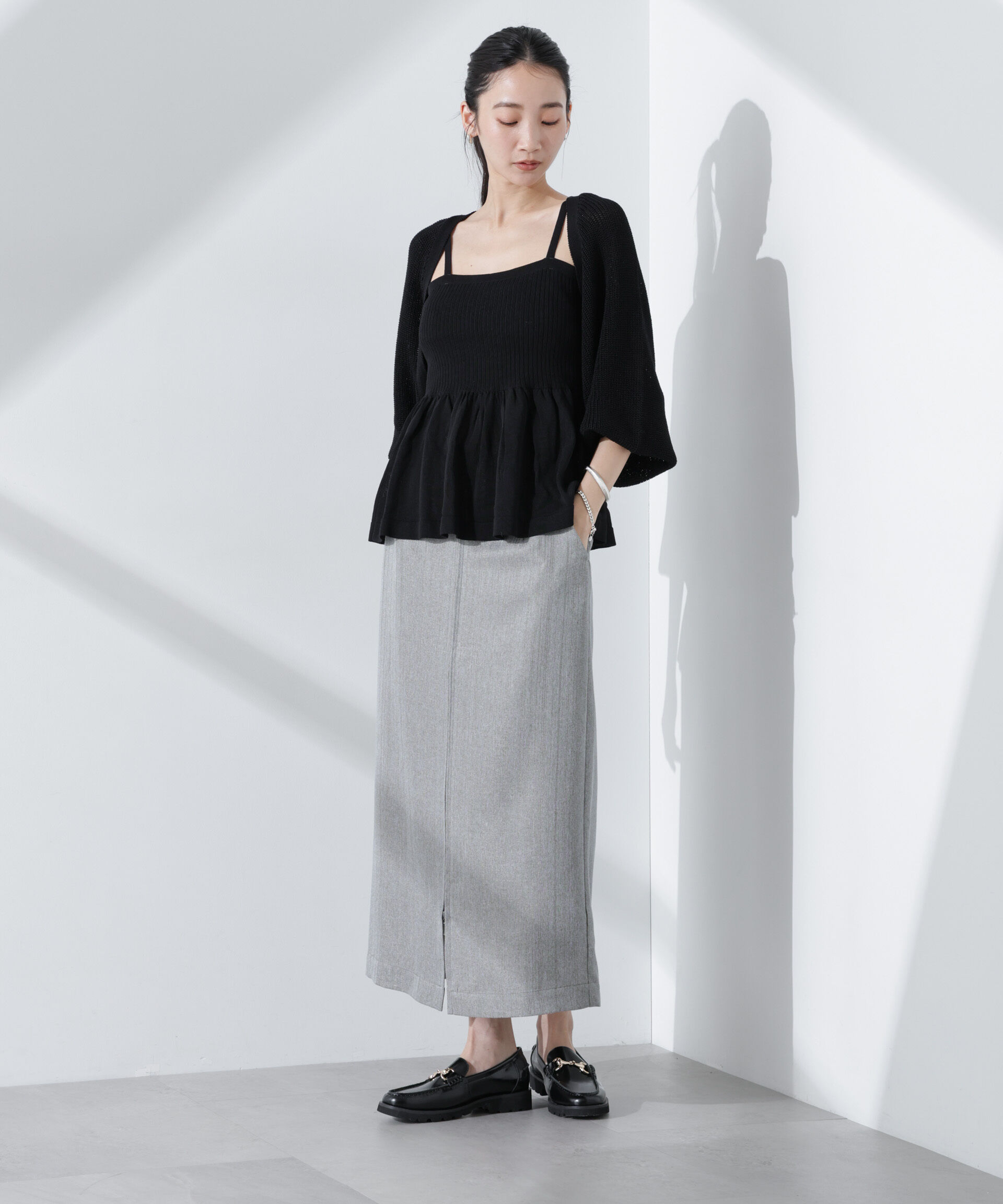 nano･universe「ペプラムキャミソール＋ボレロセット」|ニット・セーター|