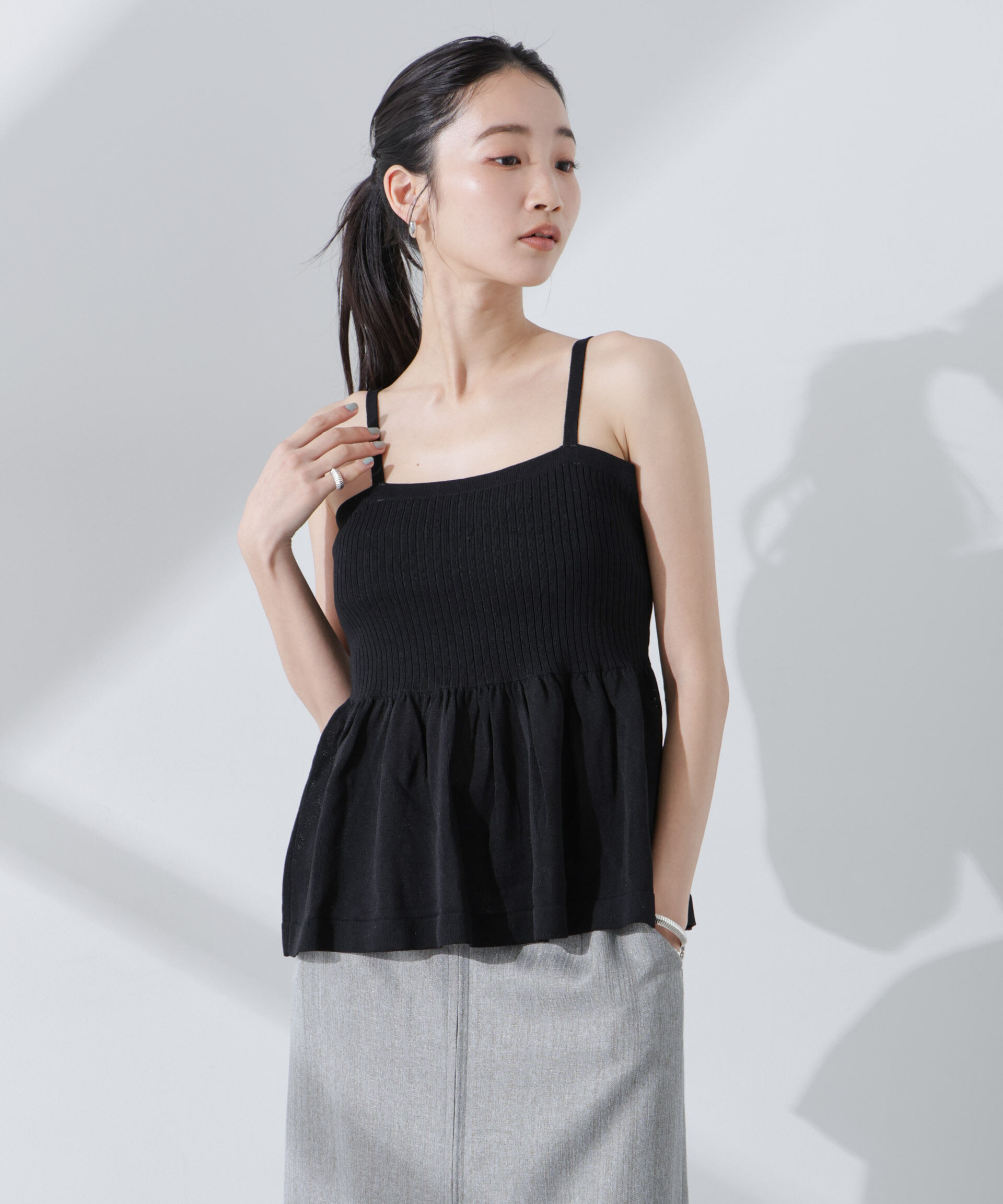 nano･universe「ペプラムキャミソール＋ボレロセット」|ニット・セーター|