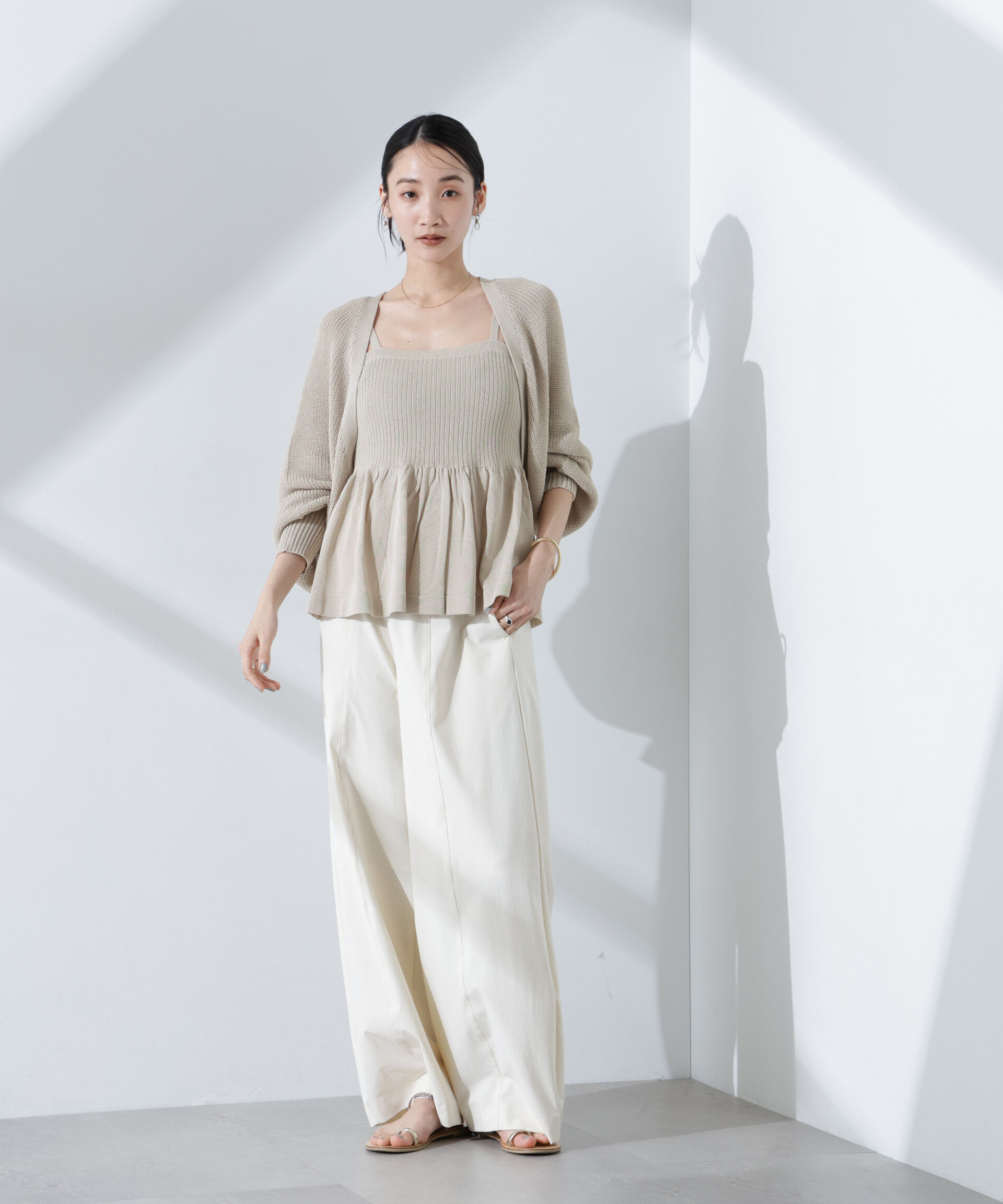 nano･universe「ペプラムキャミソール＋ボレロセット」|ニット・セーター|