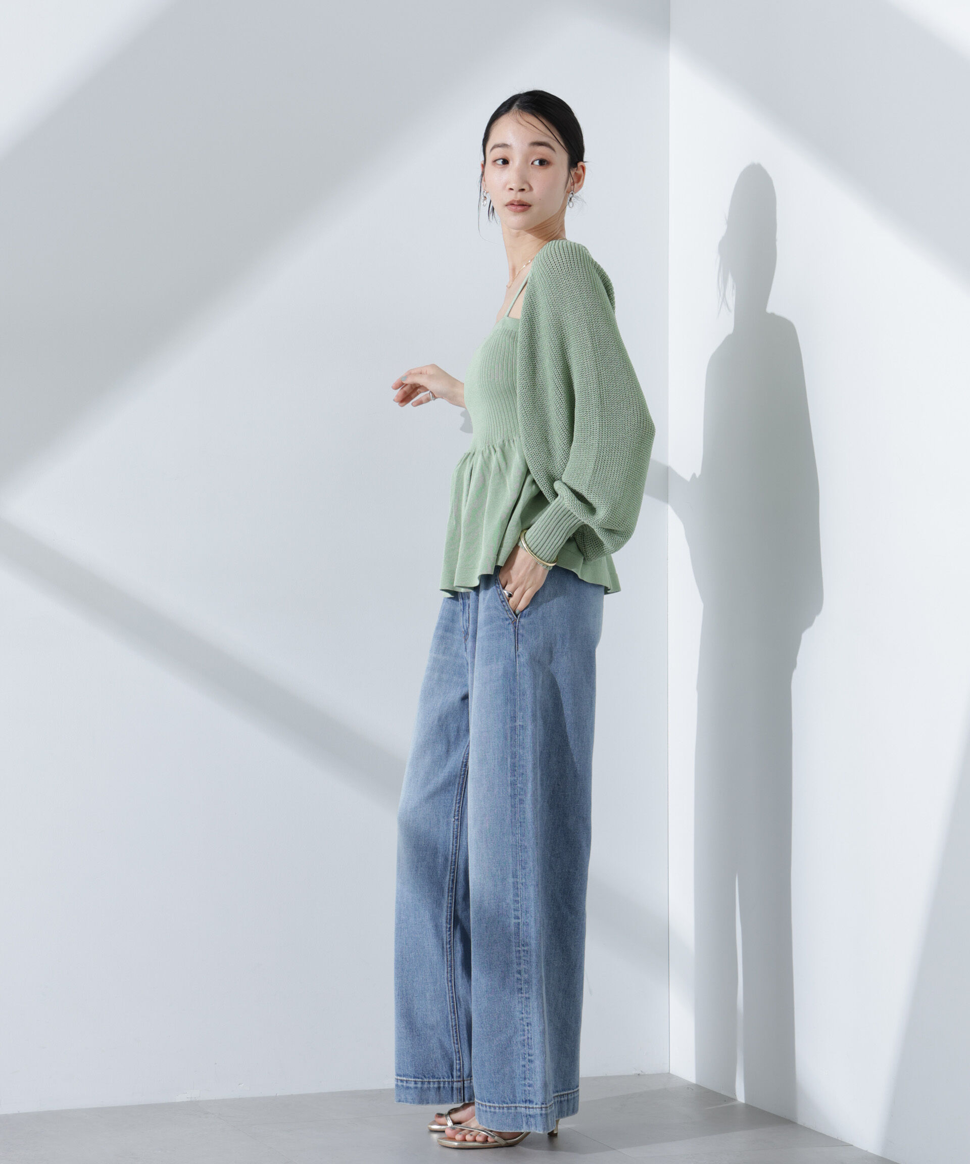 nano･universe「ペプラムキャミソール＋ボレロセット」|ニット・セーター|