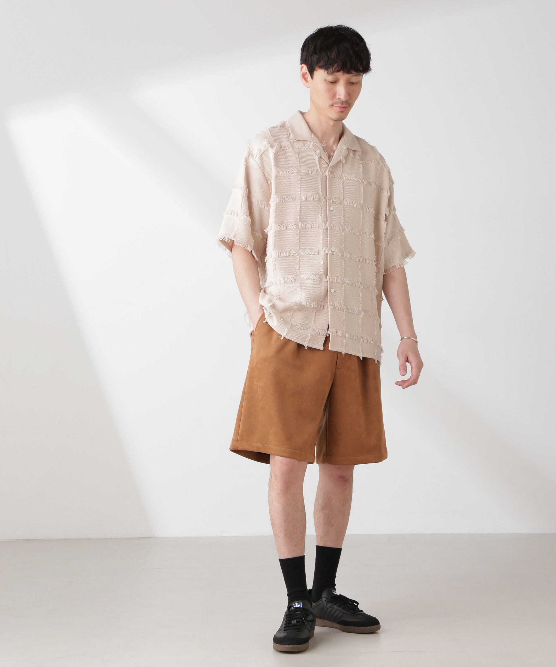 nano･universe「フェイクスエード イージーショートパンツ」|チノ|