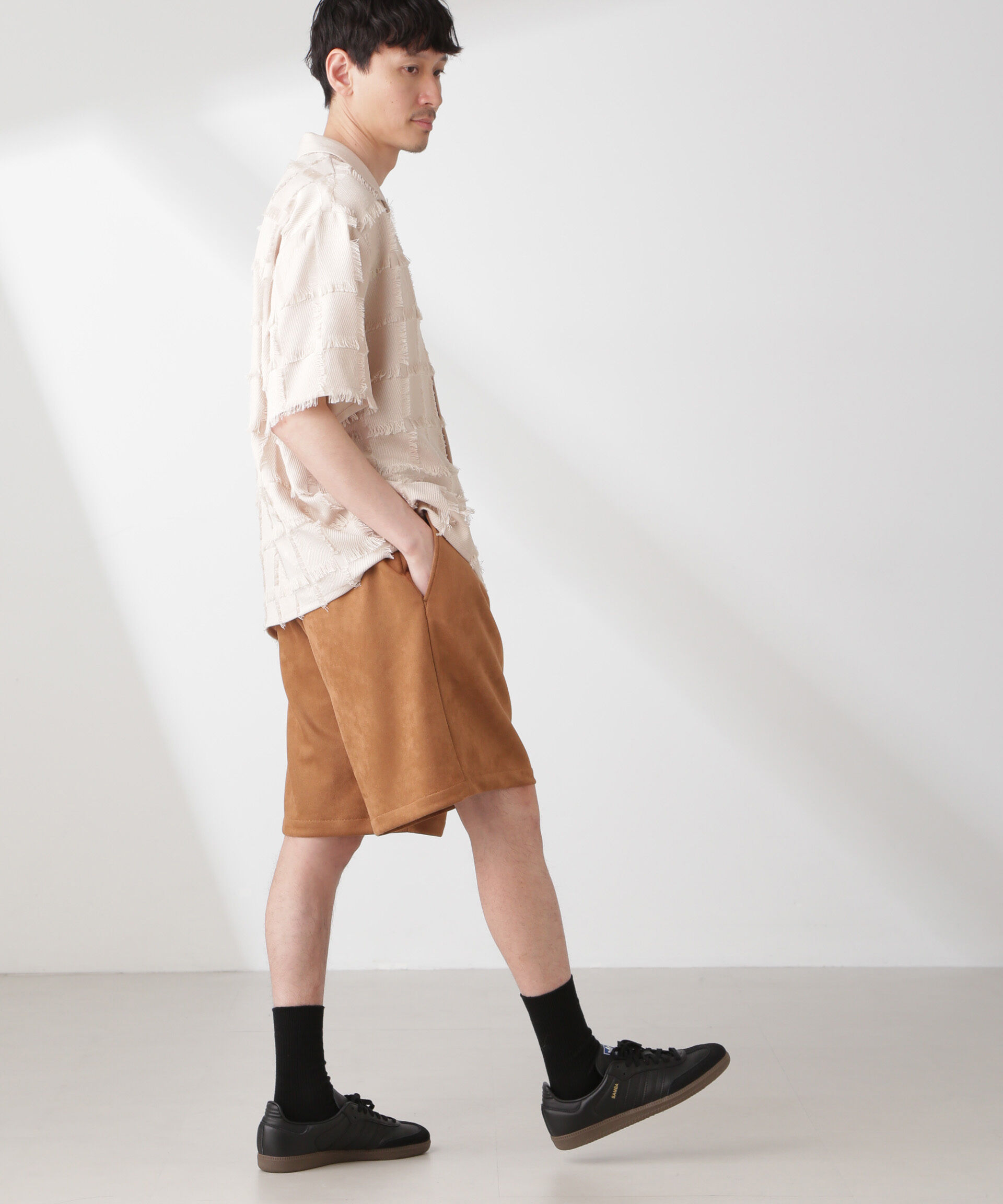 nano･universe「フェイクスエード イージーショートパンツ」|チノ|