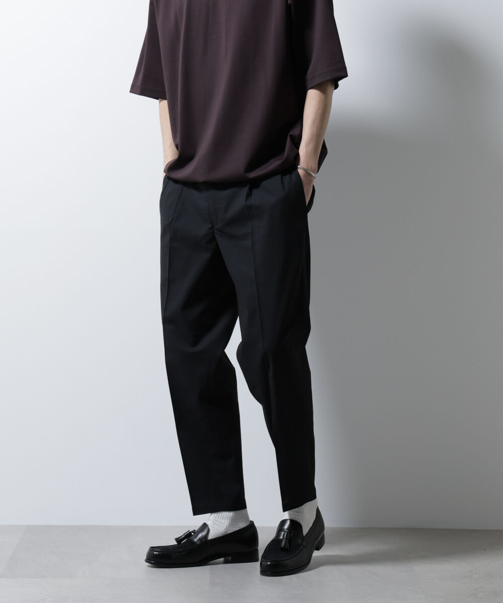nano･universe「サイドシャーリング リネンパンツ」|チノ|ブラック