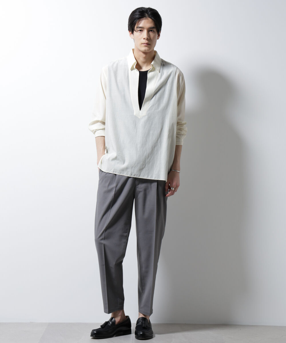 nano･universe「サイドシャーリング リネンパンツ」|チノ|