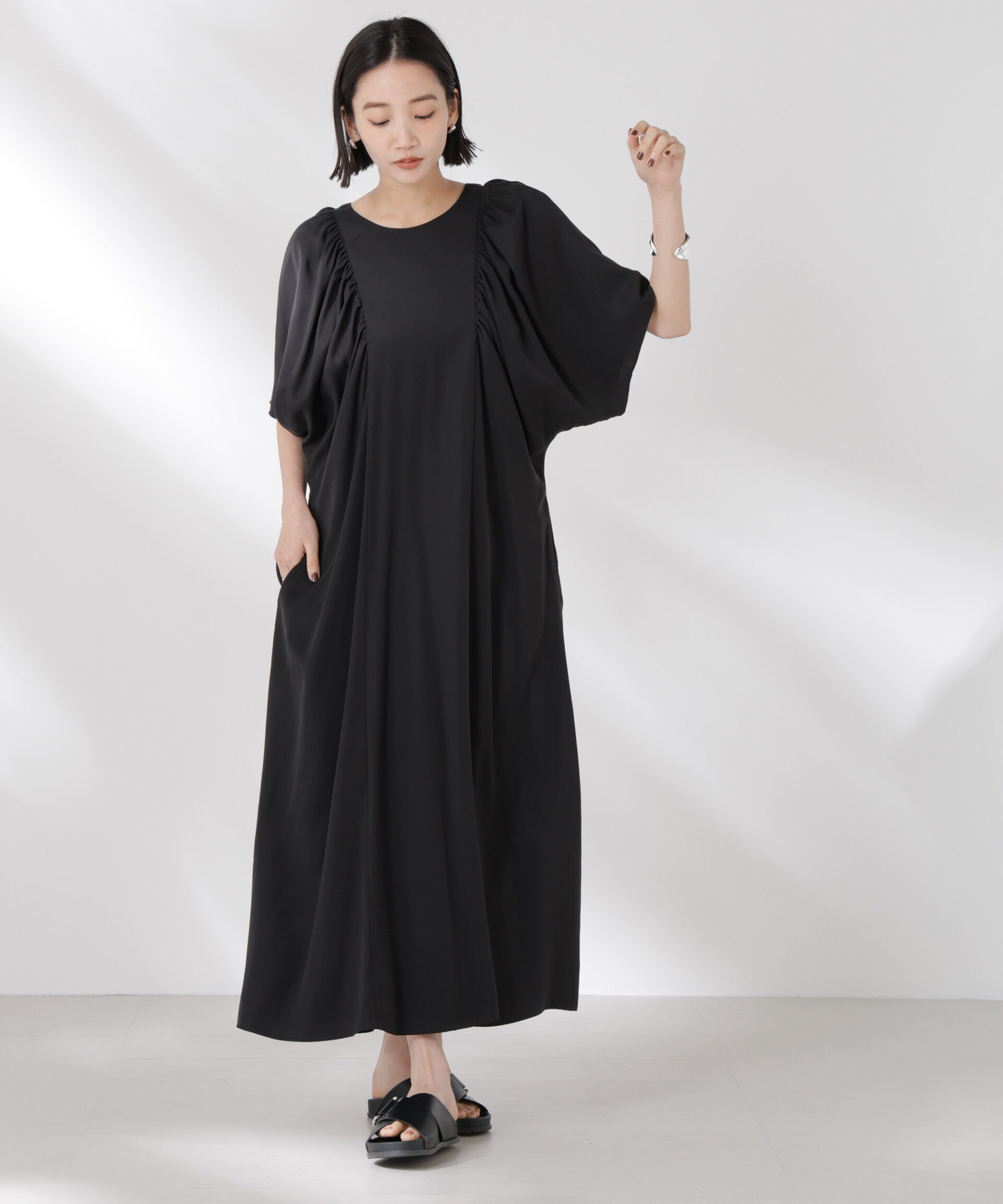 nano･universe「前後2wayボリュームギャザーワンピース」|ワンピース|