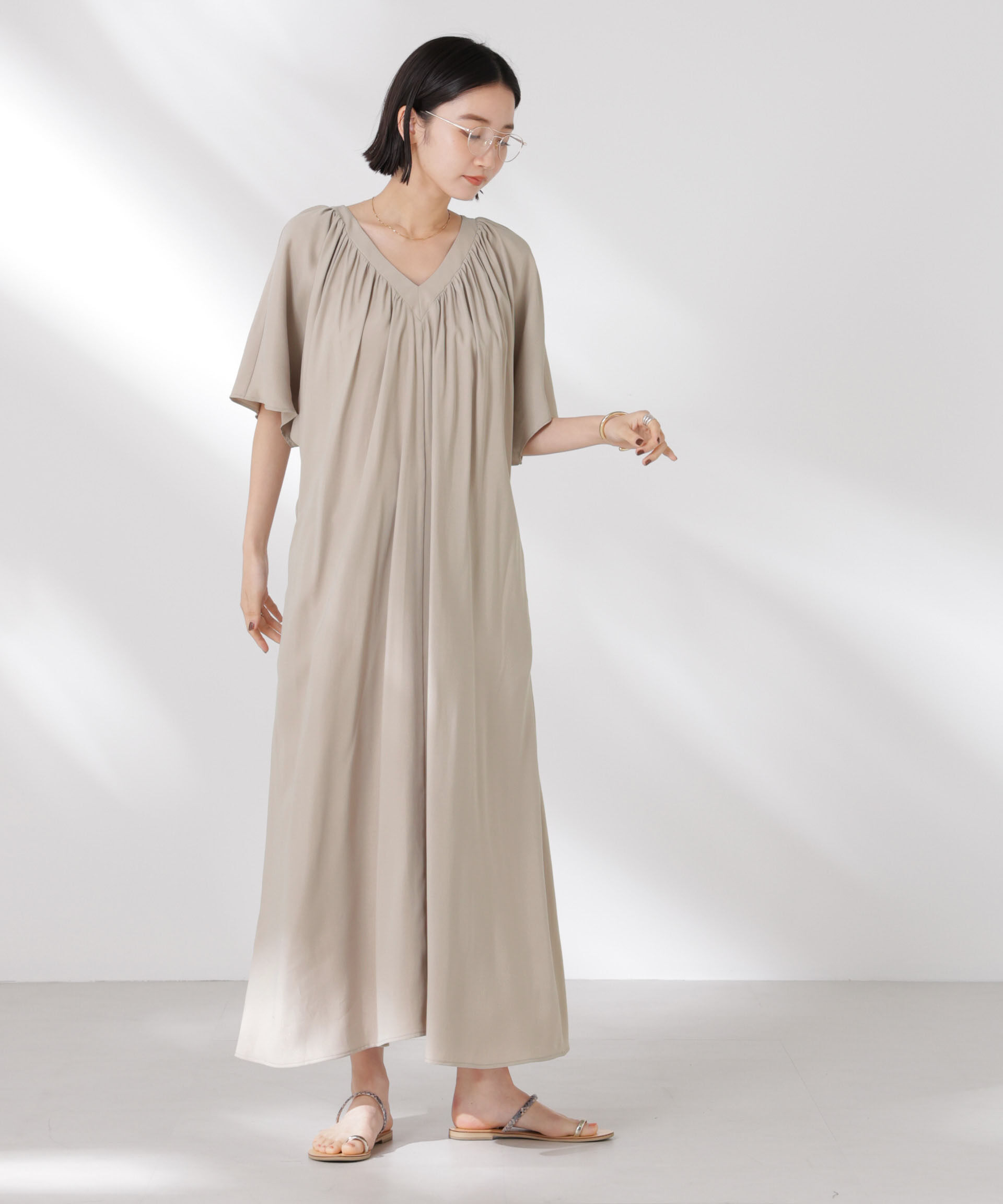 nano･universe「前後2wayボリュームギャザーワンピース」|ワンピース|