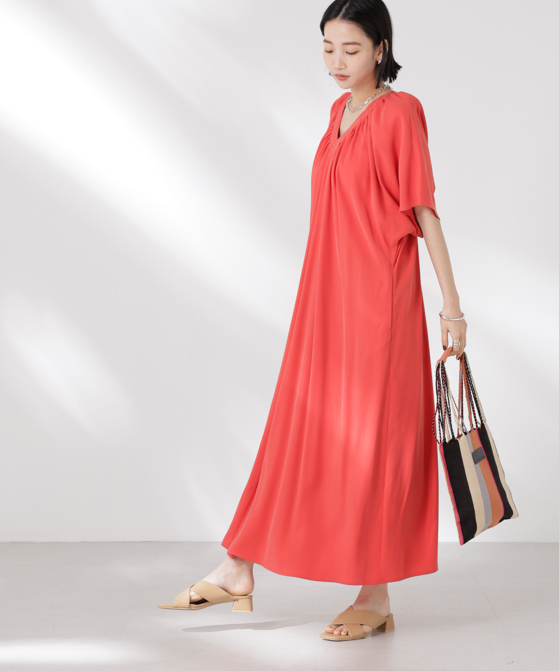 nano･universe「前後2wayボリュームギャザーワンピース」|ワンピース|