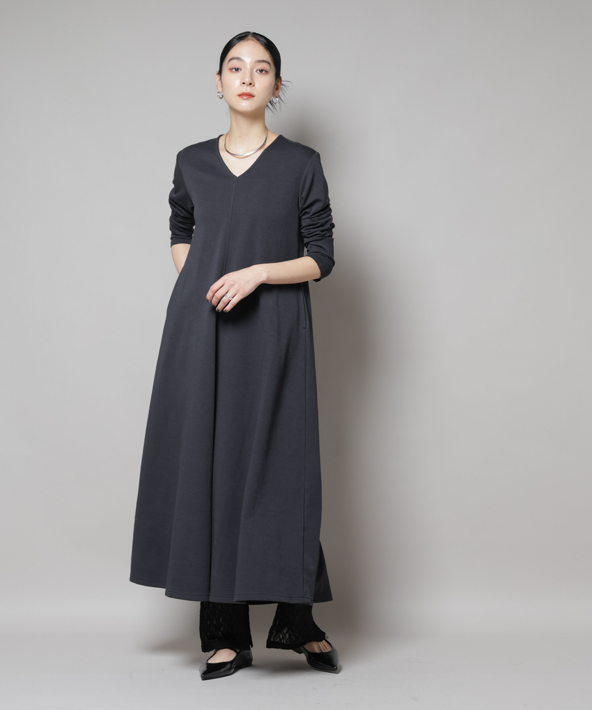 nano･universe「ライトコットンダンボールフレアワンピース」|ワンピース|