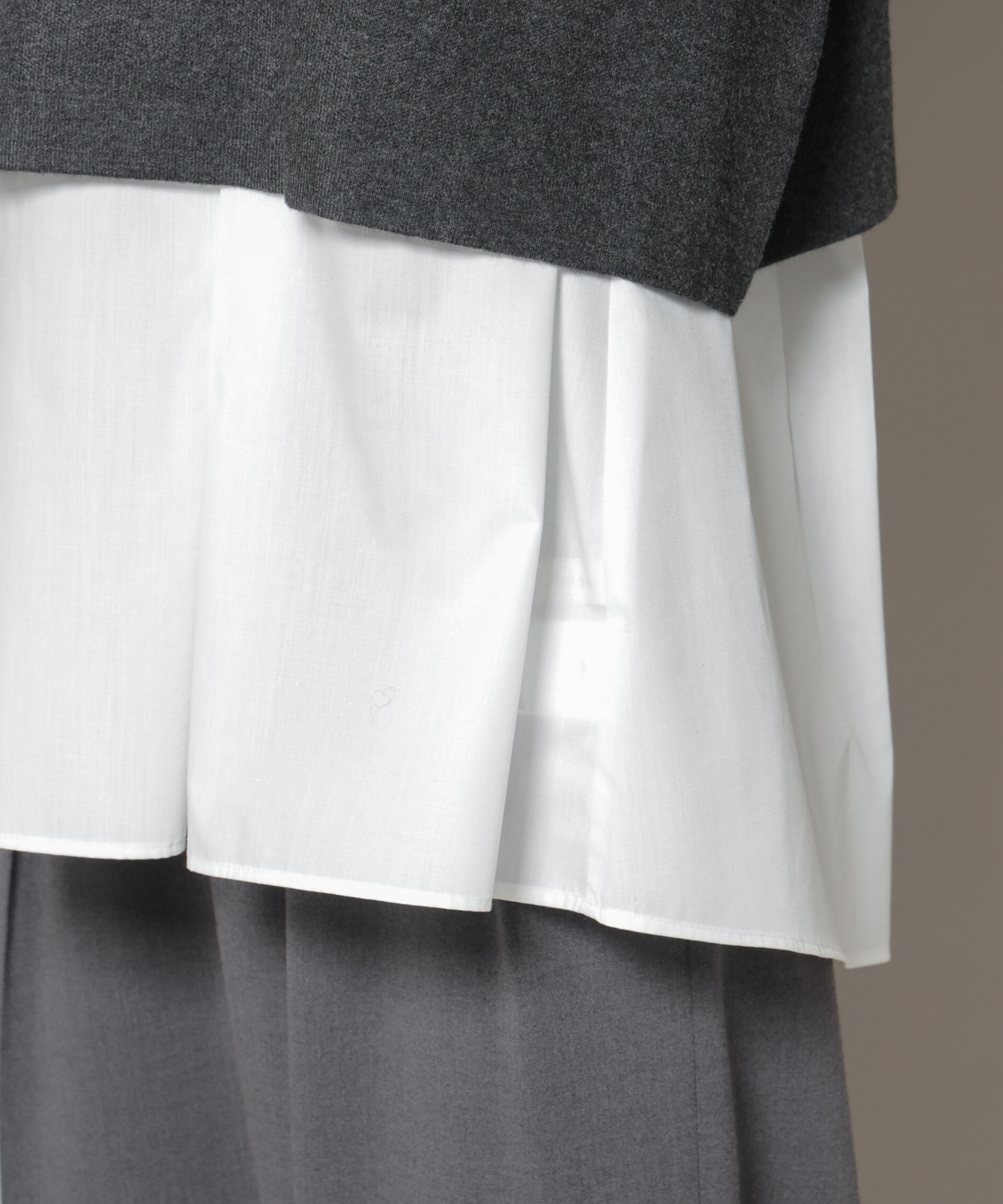 nano･universe「ダブルジャガードニット&times;タックブラウス ペプラムセット」|ニット・セーター|