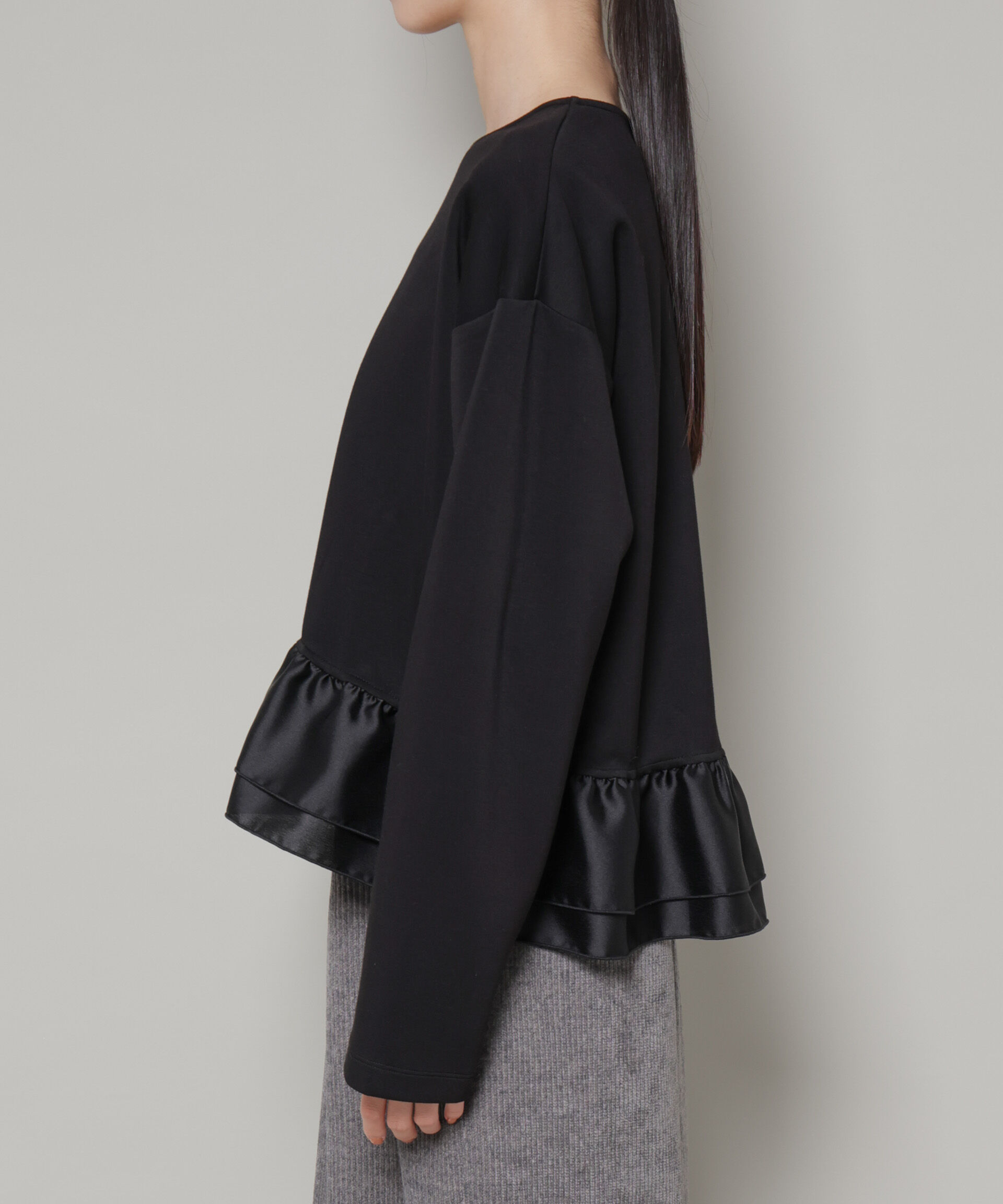 nano･universe「ダンボールカットサテンペプラムトップス」|Tシャツ・カットソー|