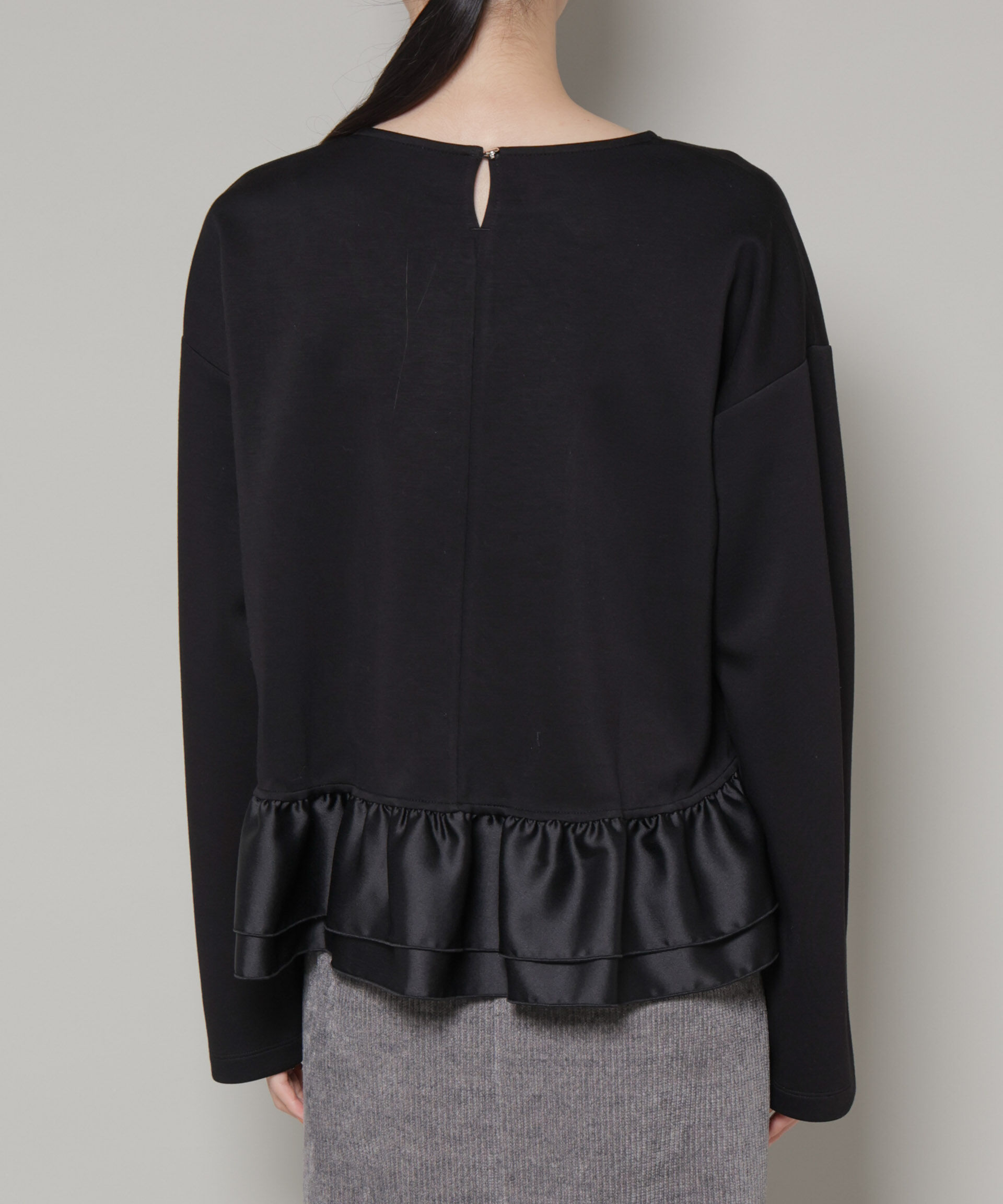 nano･universe「ダンボールカットサテンペプラムトップス」|Tシャツ・カットソー|