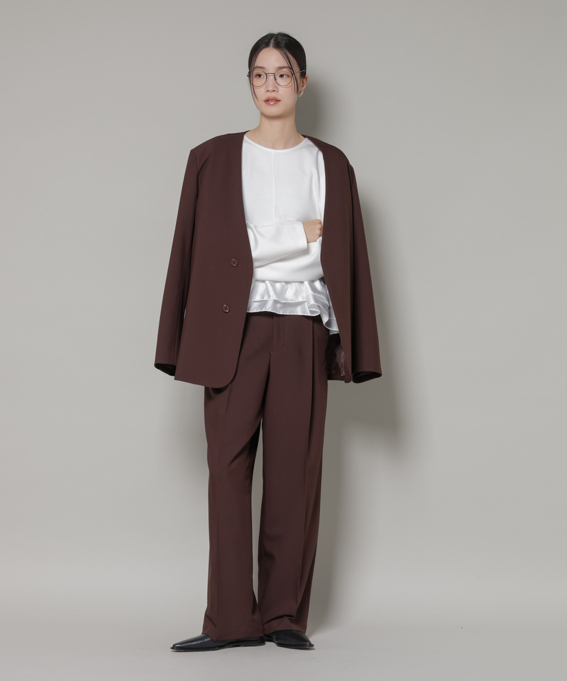 nano･universe「ダンボールカットサテンペプラムトップス」|Tシャツ・カットソー|