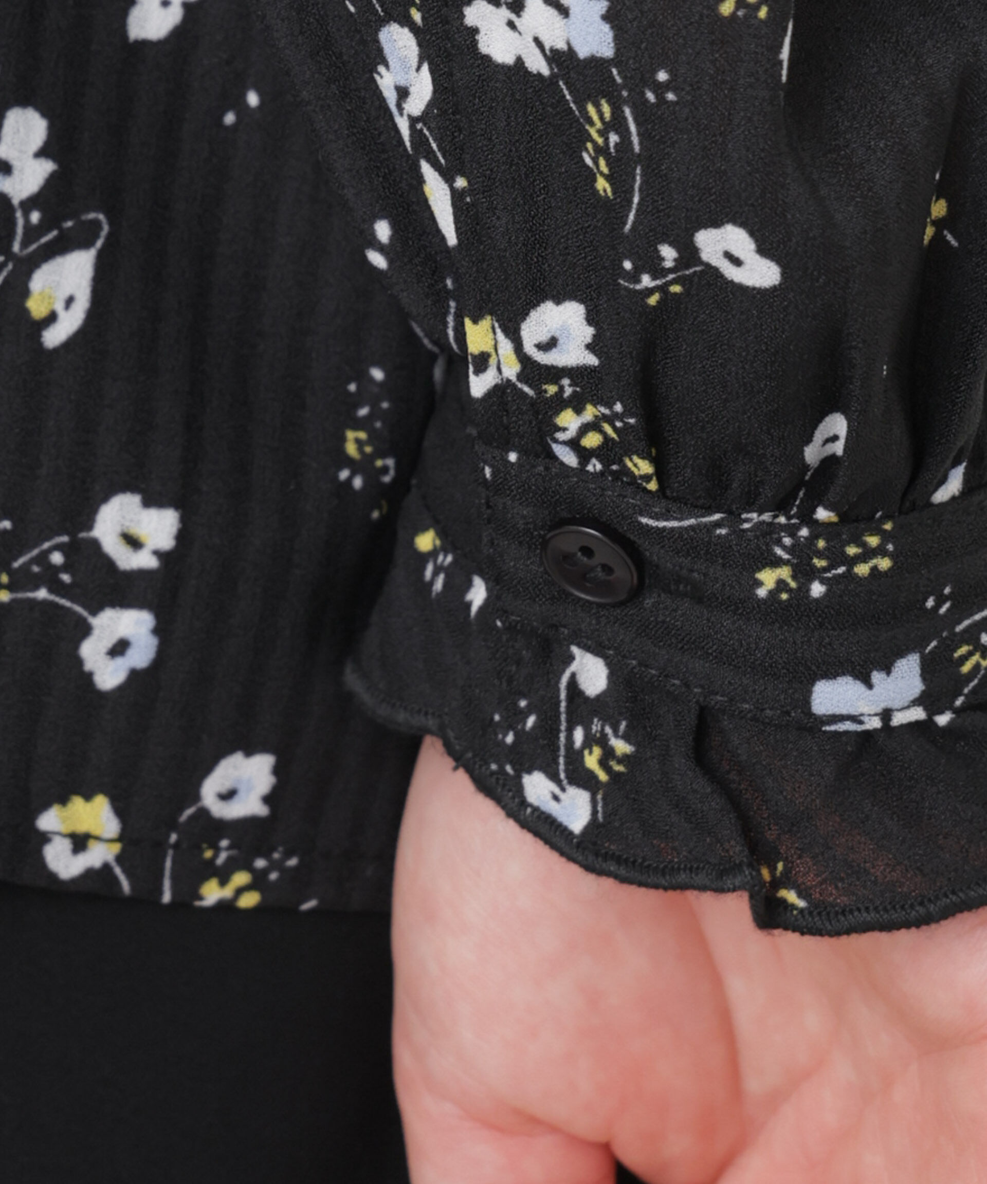 nano･universe「フラワープリントスタンドフリルブラウス(セットアップ可)」|シャツ・ブラウス|