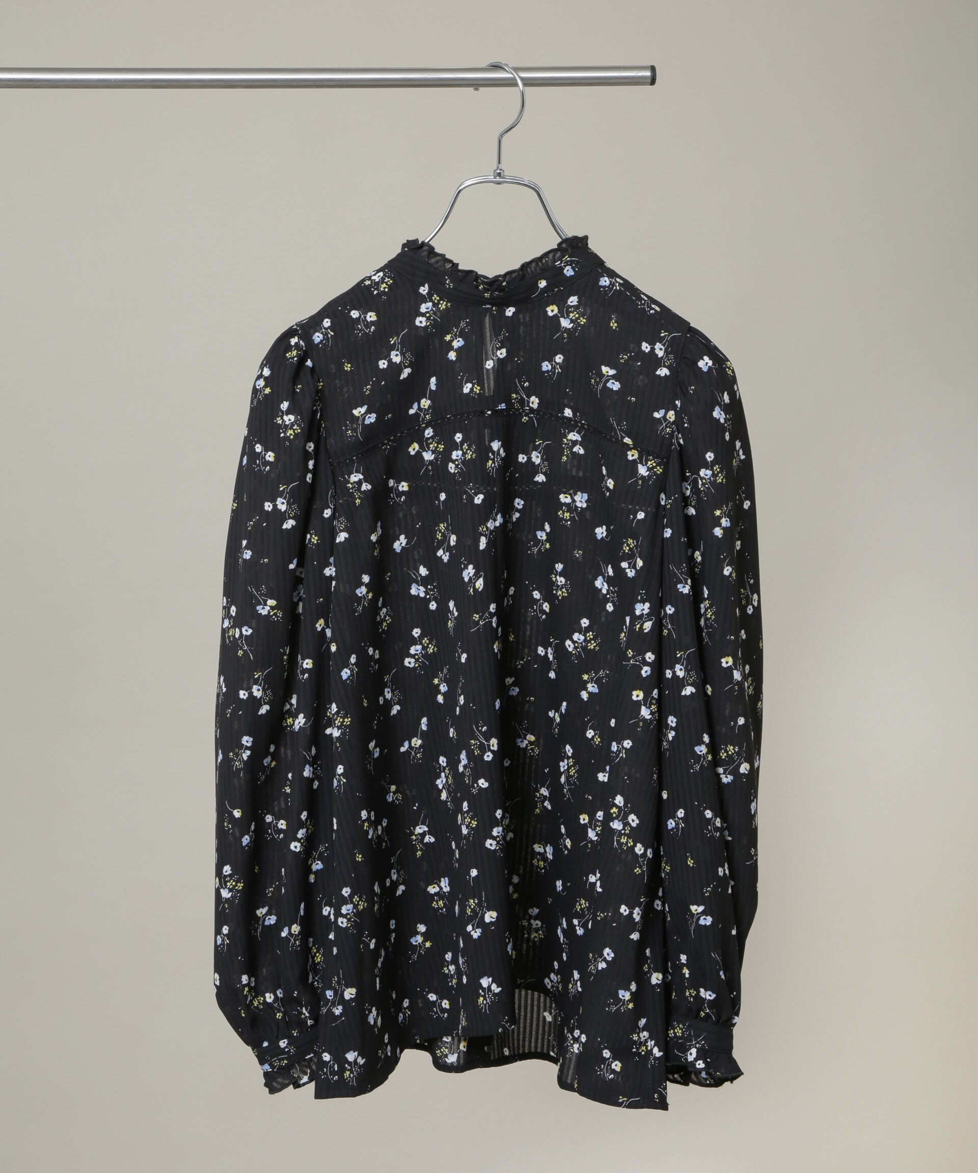 nano･universe「フラワープリントスタンドフリルブラウス(セットアップ可)」|シャツ・ブラウス|