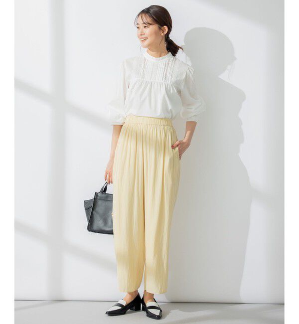 組曲「【洗える】ギャザーライトデシン パンツ ロング丈」|その他|