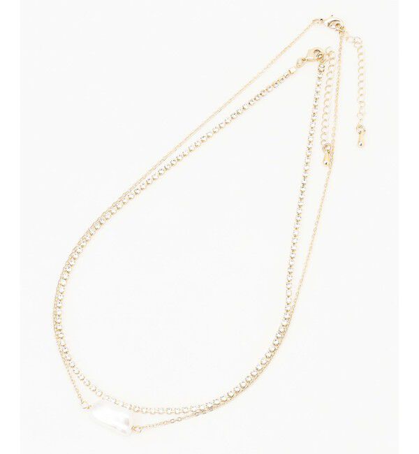 組曲「【2SET】ダイヤレーンプチパール ネックレス」|ネックレス|