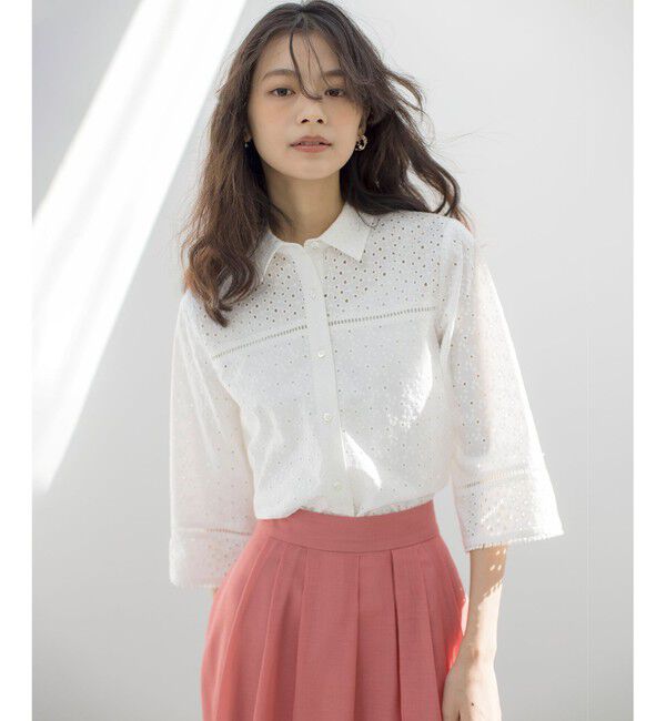 組曲「エンブロイダリーレース襟付 ブラウス」|シャツ・ブラウス|