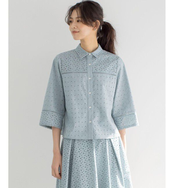 組曲「エンブロイダリーレース襟付 ブラウス」|シャツ・ブラウス|