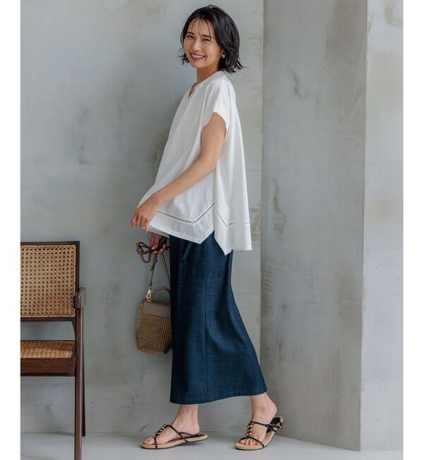 23区「【洗える】ラダーレースジャージー カットソー」|Tシャツ・カットソー|