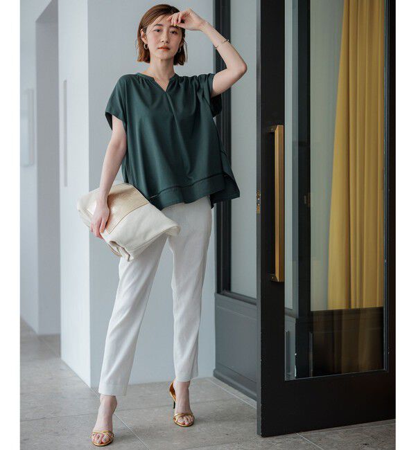 23区「【洗える】ラダーレースジャージー カットソー」|Tシャツ・カットソー|