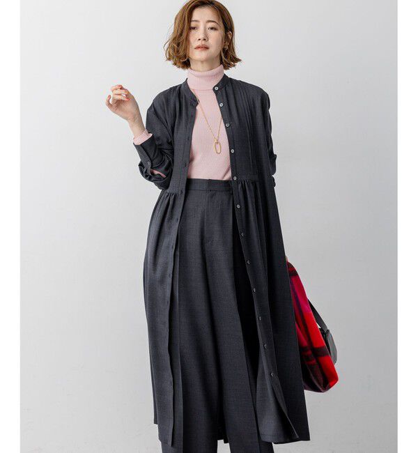 23区「【洗える】TWビエラ ブザム ワンピース」|ワンピース|グレー系