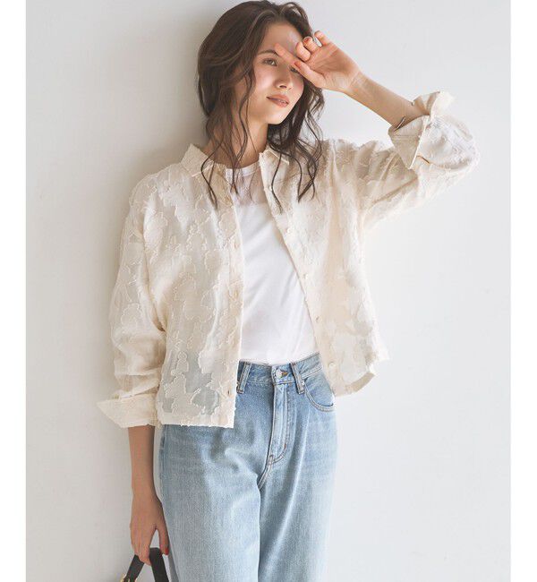 23区「【SLOW/一部店舗限定】カットジャカード シャツ」|シャツ・ブラウス|アイボリー系