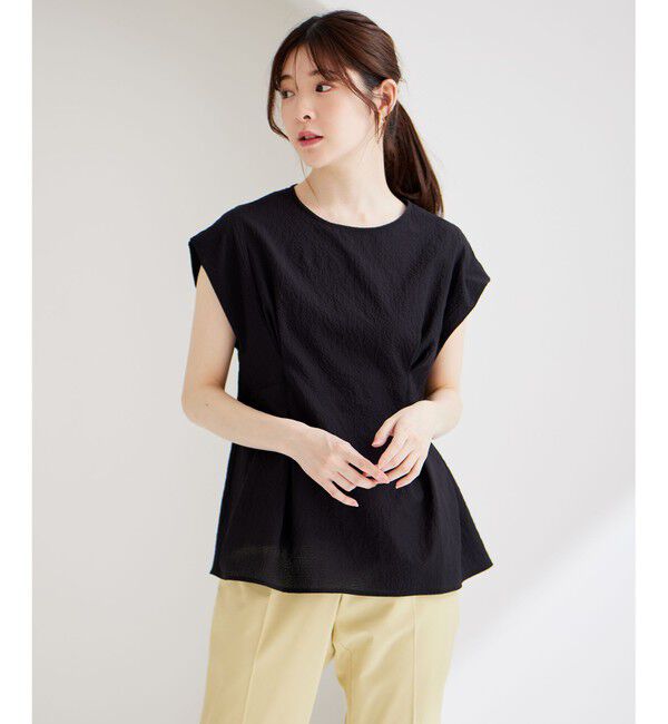 any SiS「【洗える】カラミタンブラータック ブラウス」|シャツ・ブラウス|ブラック