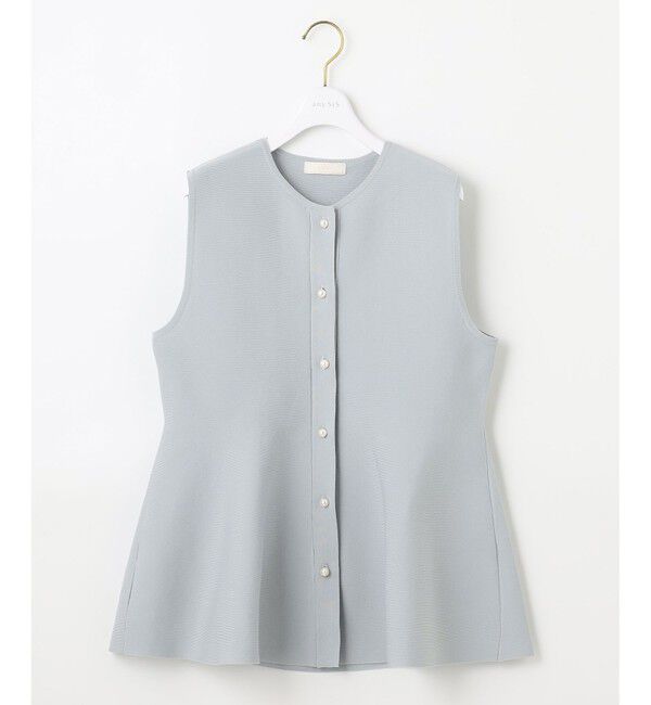 any SiS「【洗える】ペプラムニット ジレ」|ニット・セーター|スカイブルー
