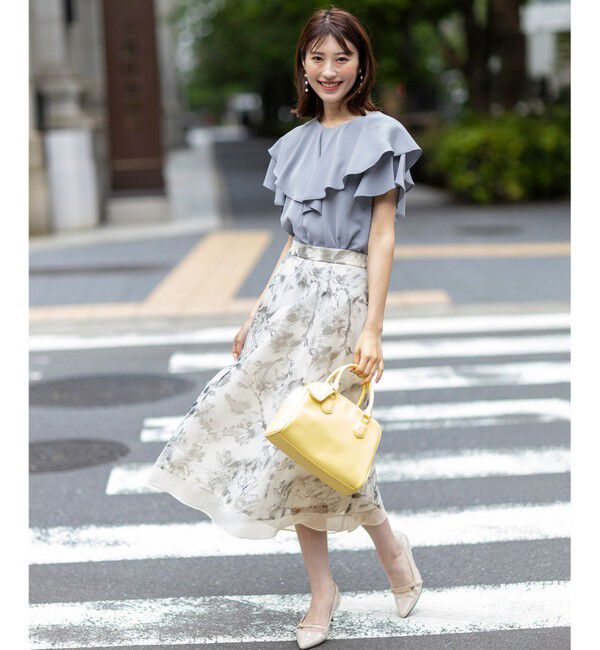 ANY SIS「【WEB・一部店舗限定】ハッチングフラワープリント スカート」|スカート|