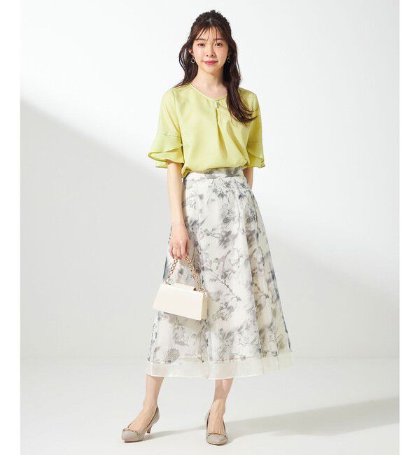 ANY SIS「【WEB・一部店舗限定】ハッチングフラワープリント スカート」|スカート|