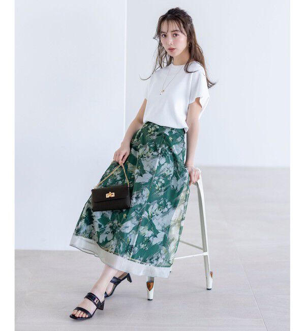 ANY SIS「【WEB・一部店舗限定】ハッチングフラワープリント スカート」|スカート|