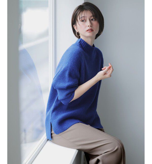 ANY SIS「ハイネックAir ニット」|ニット・セーター|ブルー