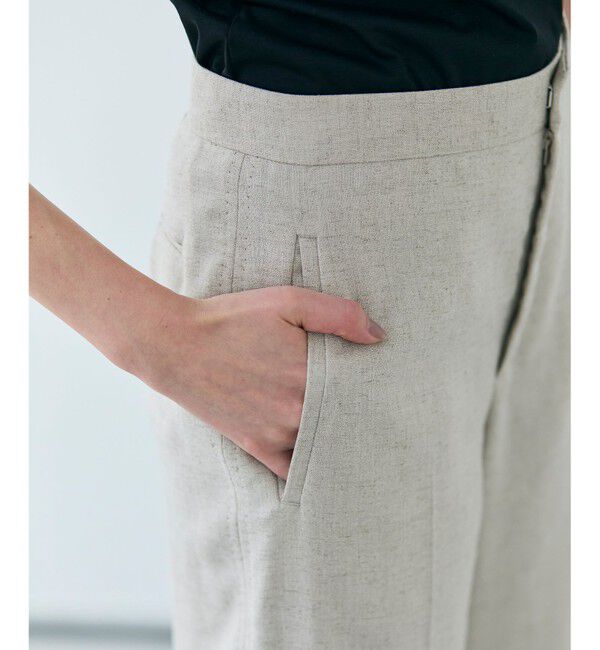 BEIGE,「【L-size】CAROLE / リネンライクフルレングスワイドパンツ」|その他|