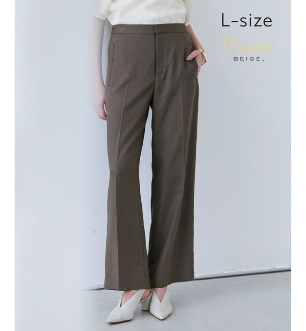 BEIGE,「【L-size】CAROLE / リネンライクフルレングスワイドパンツ」|その他|Mocha