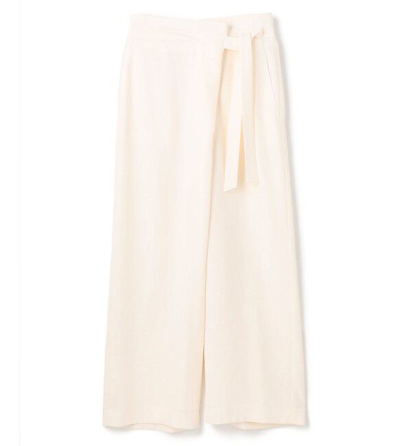 BEIGE,「【L-size】CAROLE / リネンライクラップワイドパンツ」|その他|